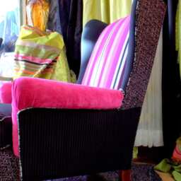 "Designers Guild Quilted Velvet Pillow Pink & Black Bohemian Cushion - 12""x 18" - thumbnail 2