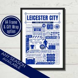 Leicester City Birthday Gift - Any Season Review Stats Poster For Football Fans Sports Team Print Personalised - thumbnail 2