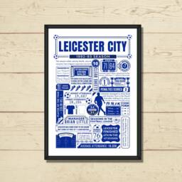 Leicester City Birthday Gift - Any Season Review Stats Poster For Football Fans Sports Team Print Personalised - thumbnail 3
