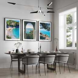 Greece Wall Art, Mamma Mia Movie Inspired Prints, Abba Merchandise, Mykonos Santorini, Skopelos Travel Prints, Hotel Bella Donna Prints - thumbnail 1