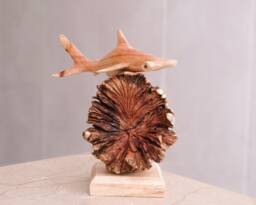 Hammerhead Shark Figurine, Personalized Statue, Wooden Sculpture, Miniature, Sea Life, Marine Decor, Handmade Tabletop, Gift For Her - thumbnail 1