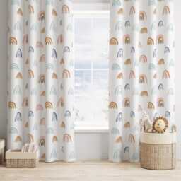 Watercolour Colourful Rainbow Curtains, Nursery Curtains Blackout Or Non Blackout, With Eyelets, Pencil Pleat Rod Pocket