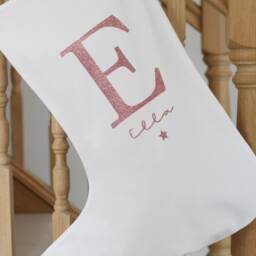 Personalised Christmas Stockings, Extra Large Stocking For Family, Santa Sack, Eve, White Stocking, Red - thumbnail 3
