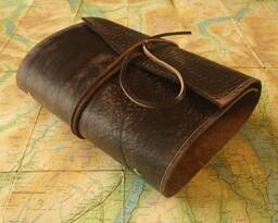 A5 Distressed Dark Brown Leather Wrap Ring Binder, Filofax Compatible 6 Organiser/Travel Planner, Wraparound Cover, Free Initials