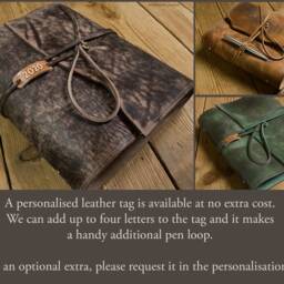 A5 Distressed Dark Brown Leather Wrap Ring Binder, Filofax Compatible 6 Organiser/Travel Planner, Wraparound Cover, Free Initials - thumbnail 3