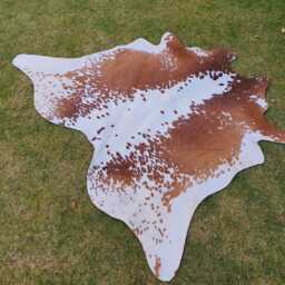 Brown & White Genuine Cowhide Rugs - Exotic Hair-On For Home Decor -Exclusive Spotted Living Room - thumbnail 3