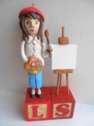 Custom Folk Art Sculpture Personalized Clay Lady Figurine
