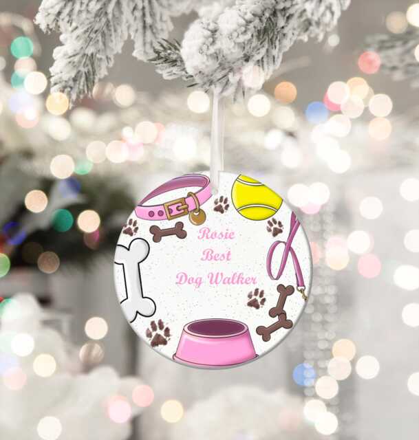 Dog Walker Bauble, Gift, Christmas Daycare Gift For Groomer, Owner, Gifts From Dogs - image 1