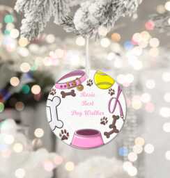 Dog Walker Bauble, Gift, Christmas Daycare Gift For Groomer, Owner, Gifts From Dogs
