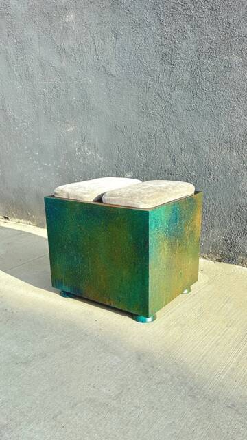 Two Person Metal Stool W/Cushions - image 1