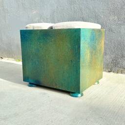 Two Person Metal Stool W/Cushions - thumbnail 4