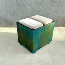 Two Person Metal Stool W/Cushions - thumbnail 2