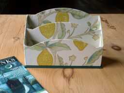 William Morris Letter Rack Ornate Desk Organiser in Lemons White, Handmade England - thumbnail 1