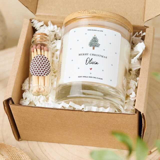 Personalised Christmas Candle Gift For Her Colleague Friend Custom Keepsake Present Friends Family Or Loved Ones Xmas Soy Wax - image 1