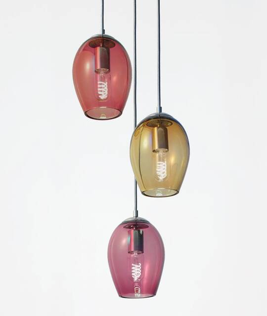Cascading Bud Chandelier - Handblown Glass Lighting Fixture - 3 Or 5 Light Modern Statement - image 1