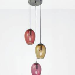Cascading Bud Chandelier - Handblown Glass Lighting Fixture - 3 Or 5 Light Modern Statement - thumbnail 2