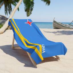 Aruba Beach Towel, Aruba Flag Tovel, Of Aruba, Beach Country Gift, Tovel - thumbnail 1