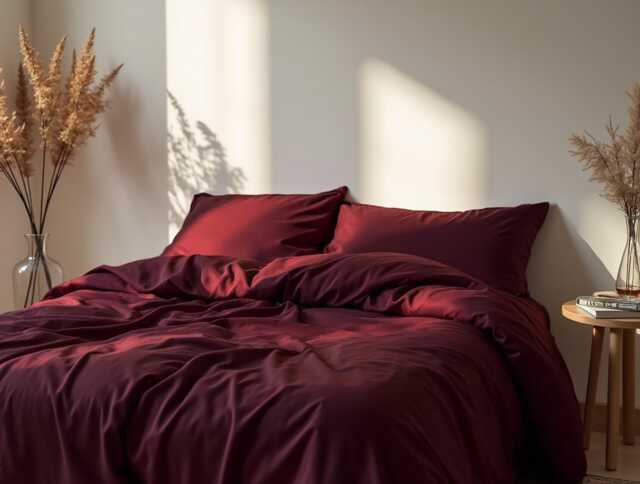 Marsala Sateen Duvet Cover 1 Duvet Cotton Satin Comforter Set - image 1