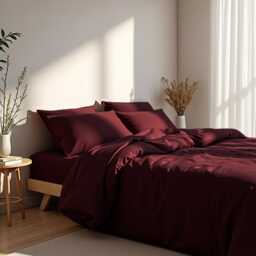 Marsala Sateen Duvet Cover 1 Duvet Cotton Satin Comforter Set - thumbnail 3