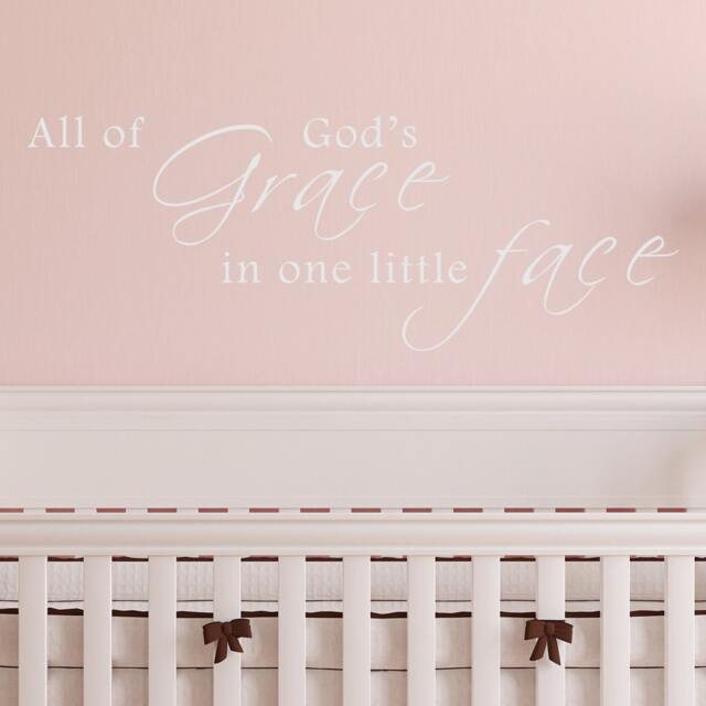 All Of God's Grace in One Little Face Vinyl Wall Decal - Baby Nursery Quote Poem Art 073 - image 1
