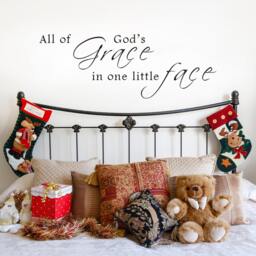 All Of God's Grace in One Little Face Vinyl Wall Decal - Baby Nursery Quote Poem Art 073 - thumbnail 2
