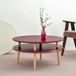 Round Coffee Table With Shelf Diameter 70cm Ufo Various Colors