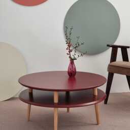 Round Coffee Table With Shelf Diameter 70cm Ufo Various Colors - thumbnail 2