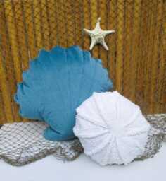Small Chenille Hobnail Sea Urchin, Sealife, Ocean Living, Coastal Living, Nautical Pillow, Home Decor, Nautical Throw Pillow Cushion - thumbnail 2