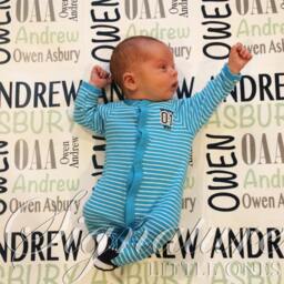 Personalized Baby Blanket, Monogrammed Name Swaddle Receiving Shower Gift, Birth Announcement Blanket