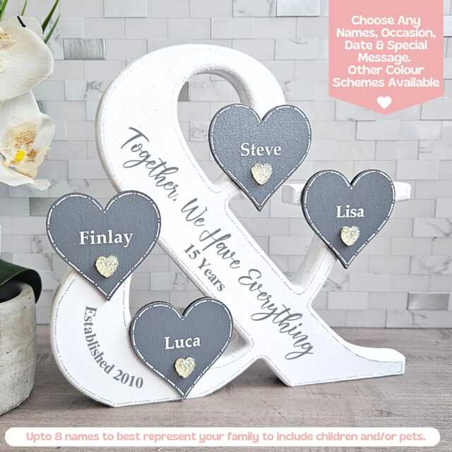 Family Name Sign, Plaque, 15Th Anniversary Gift For Her, 15 Year Anniversary, Wedding Gifts, Presents - image 1