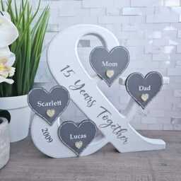 Family Name Sign, Plaque, 15Th Anniversary Gift For Her, 15 Year Anniversary, Wedding Gifts, Presents - thumbnail 3
