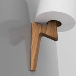 Modern Wooden Toilet Paper Holder Lightning Bolt Bathroom Decor - thumbnail 2