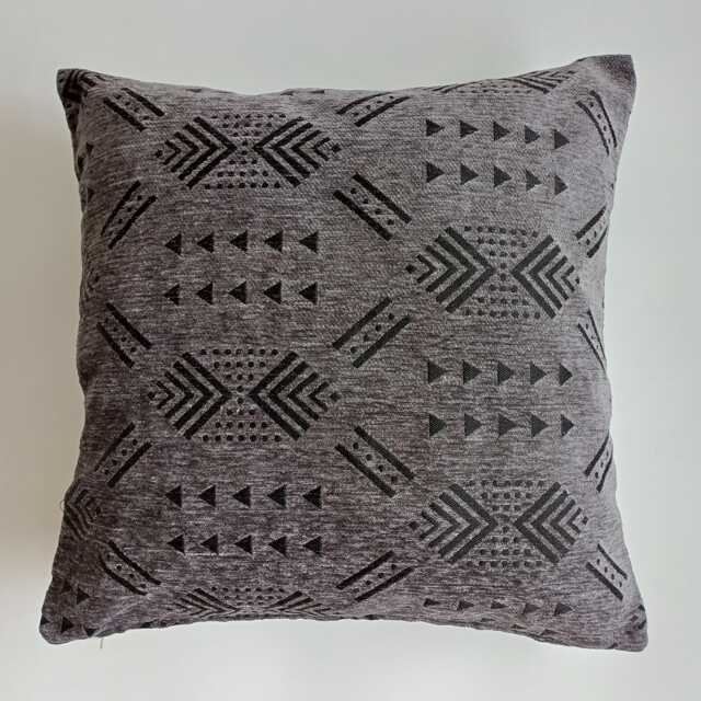 Moroccan Velvet Cushion Cover, Handmade Brocade Charcoal Pillow Case, Decorative 20''x20''/50x50 cm - image 1