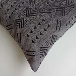 Moroccan Velvet Cushion Cover, Handmade Brocade Charcoal Pillow Case, Decorative 20''x20''/50x50 cm - thumbnail 3