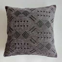 Moroccan Velvet Cushion Cover, Handmade Brocade Charcoal Pillow Case, Decorative 20''x20''/50x50 cm - thumbnail 1