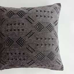 Moroccan Velvet Cushion Cover, Handmade Brocade Charcoal Pillow Case, Decorative 20''x20''/50x50 cm - thumbnail 2