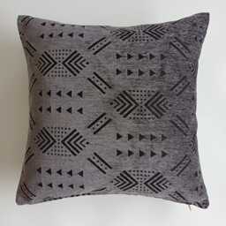 Moroccan Velvet Cushion Cover, Handmade Brocade Charcoal Pillow Case, Decorative 20''x20''/50x50 cm - thumbnail 4