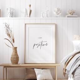 I Am Positive Print - Inspirational Affirmation Wall Art Unframed - thumbnail 3