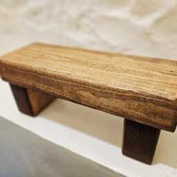 Wooden Bathroom Shelf Riser 9cm Width- Vanity Counter Organiser - Rustic Soap & Bottle Stand Small Display - thumbnail 2