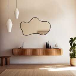 Wavy Cloud Mirror, Irregular Wall Asymmetrical Aesthetic Bathroom Home Decoration, Wedding Gift - thumbnail 3