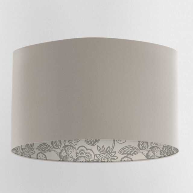 Grey Velvet Handmade Lampshade With Floral Lining - image 1