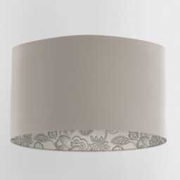 Grey Velvet Handmade Lampshade With Floral Lining - thumbnail 1
