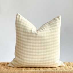 Neutral Boho Pillow Cover Set Linen Textured Decorative Pillows - thumbnail 3