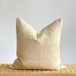 Neutral Boho Pillow Cover Set Linen Textured Decorative Pillows - thumbnail 2