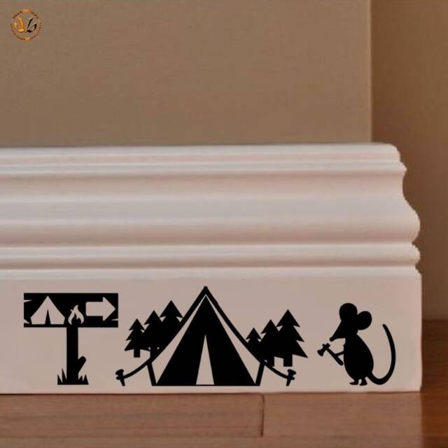 Topini Family Mural Stickers in Camping Tent PVC Black Discounted 1 Kit Various Pieces Measures cm 8x30 Wall Sticker Mouse Wood - image 1