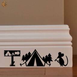 Topini Family Mural Stickers in Camping Tent PVC Black Discounted 1 Kit Various Pieces Measures cm 8x30 Wall Sticker Mouse Wood