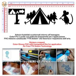 Topini Family Mural Stickers in Camping Tent PVC Black Discounted 1 Kit Various Pieces Measures cm 8x30 Wall Sticker Mouse Wood - thumbnail 2