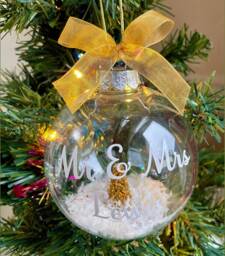 Personalized Mr & Mrs First Christmas Bauble, Wedding Ornament