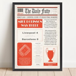 Liverpool 4-0 Barcelona Newspaper Print Personalized Football Gift - thumbnail 2