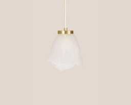Lilijana Vintage Pendant Light Mcm Hanging Handcrafted Glass Lamp Retro Ceiling Fixture Yugoslavia Gold Brass - thumbnail 1